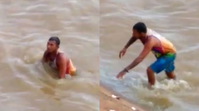 Ladr O Se Joga No Rio Ap S Roubar Celular Em Itacoatiara Veja V Deo